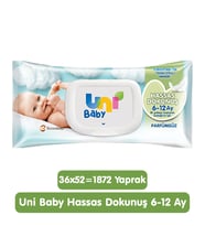 Uni Baby Hassas Dokunuş Islak Mendil 36x52 1872 Yaprak