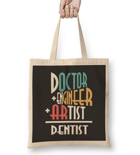 Doctor Engineer Artist Dentist 017 Bez Çanta Uzun Saplı