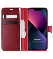 Microsonic Apple iPhone 13 Mini Kılıf Delux Leather Wallet Kırmızı