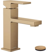 Moen Revyl Bronz Altın Tek Kolu Tek Delikli Modern Banyo Lavabo Bataryası Opsiyonel Deckplate Ve Yay