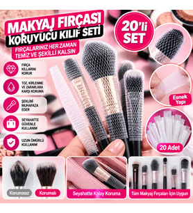 Makyaj Far Allık Kontür Eyeliner Fırça Malzemeleri Ürünleri Koruyucu File Kapak Örgü Kılıf S