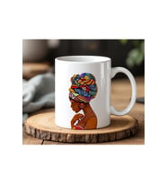 Afro Kadın Tasarımlı Beyaz Seramik Baskılı Kupa Bardak 330ml