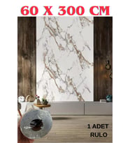 60cm x 3 Metre Tek Parça Yapışkanlı Rulo Mermer Desenli Duvar Paneli Kağıdı Silinebilir CF-1001-NEXO (Kahverengi)