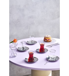 Şık 18 Parça Çay Takımı, 6 Kişilik Set, Zarif ve Kullanışlı Tasarım