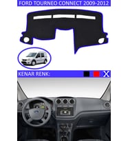 Ford Tourneo Connect 2009-2012 İçin Uygun Torpido Koruma Halısı Siyah Kenar Renk Mavi