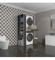 Kenzlife çamaşır-kurutma makinesi dolabı bacce sol gri 187*090*60 çekmeceli banyo (Beyaz)