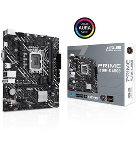 ASUS PRIME H610M-K ARGB DDR4 HDMI PCIe 16X v3.0 1700p mATX