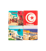 Tunus Temalı Dörtlü Taş Magnet (Karışık)