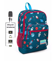 Coral High Kids Dört Gözlü Erkek Çocuk İlkokul Çantası - Astronot Baskılı - USB+AUX Soketli
