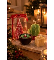 Kokulu Mum Hediye Kutusu Sıcak Dilekler - Mumelia Candles Doğal Soya Mum Seti El Yapımı Yılbaşı Özel Tasarım