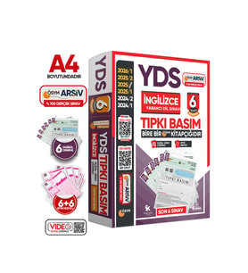 2026 YDS İngilizce ÖSYM Tıpkı Basım Çıkmış Soru 6lı Deneme Paketi Video/PDF Çözümlü Türkiye Geneli