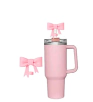 Pembe Fiyonk Kurdele Pembe Modeli Pipet Kapağı Stanley Termos Uyumlu