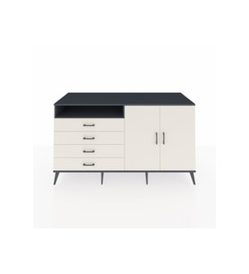 Kronos Konsol 3 Raflı 4 Çekmeceli 2 Kapaklı 176x59x99 Antrasit-Aytaşı