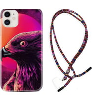 Apple iPhone 11 12 13 Mini Kılıf Boyun Asklı Rasta Silikon Red Eagle 1752