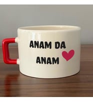 Anam Da Anam Baskılı Kadınlar Günü Kırmızı Kulplu C Fincan