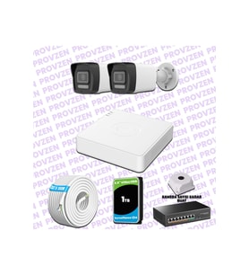 Provzen Hikvision 2 IP 4MP Hibrit ColorVu Güvenlik Kamerası Seti Olay Anında bildirim