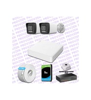 Provzen Hikvision 2 IP 4MP Hibrit ColorVu Güvenlik Kamerası Seti Olay Anında bildirim