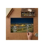 Zincir Köprü Budapeşte Gece Şehir Manzarası Tasarımı 240 parça Ahşap Puzzle Ahşap Kutuda MP01551