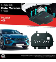S-Dizayn Peugeot 408 Çelik Karter Muhafaza Koruma 2023 Üzeri A+ Kalite