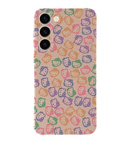 Samsung Galaxy S23 Plus Uyumlu Lansman Kılıf Hello Kitty Tasarımlı İçi Kadife Kapak-pud (Şeffaf)