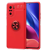 Poco F3 Kılıf Range Yüzüklü Silikon - Kırmızı