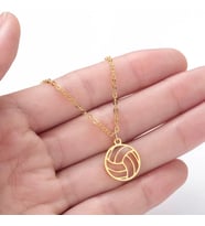 Altın Kaplama Voleybol Topu Gümüş Kolye