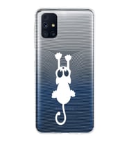 Samsung Galaxy M31s Kapak Mandala Kedi Tasarımlı Şeffaf Silikon Kılıf