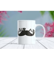 Ağır Abi Bıyık Tasarımlı Kupa Bardak (Beyaz)