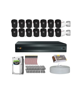 RİVO Dcam 14 Kameralı 40 Metre Gece Görüşlü Set 1TB 7/24 Hdd