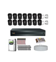 RİVO Dcam 14 Kameralı 40 Metre Gece Görüşlü Set 1TB 7/24 Hdd