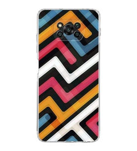 Xiaomi  Poco X3 Pro  Kamera Korumalı Kapak Labirent Grafiti Tasarımlı Şeffaf  Kılıf