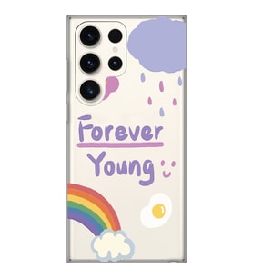 Samsung Galaxy S23 ULTRA Uyumlu Forever Young Tasarımlı Şeffaf Telefon Kılıfı