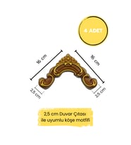 Dekoratif Polimer 2,5 cm Duvar Çıtası Uyumlu Köşe Motifi (Kahverengi)