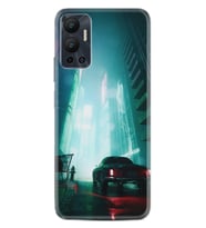 Infınix Hot 12 Kılıf Silikon Desen Özel Seri Night Cars 1619