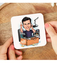 Kişiye Özel Radyocu Erkek Karikatürlü Bardak Altlığı