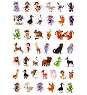 Sticker Kabartmalı A4 Boyutunda Stiker Defter, Planlayıcı Etiket-(lim547) - Sevimli Hayvanlar