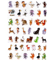 Sticker Kabartmalı A4 Boyutunda Stiker Defter, Planlayıcı Etiket-(lim547) - Sevimli Hayvanlar