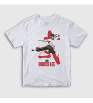 Presmono Unisex Çocuk Beyaz i am Bruce Lee T-Shirt 256809tt