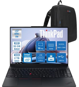 Lenovo Thinkpad E16 Gen 3 Intel Core Ultra 5 225U 32GB Ddr5 2tb SSD Freedos Intel Aı Boost 16 Inç Wuxga (1920 x 1200) IPS 300NITS Taşınabilir Bilgisayar 21SR006VTXF14 + Zetta Çanta