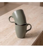GÜRAL PORSELEN Barista 2li Yeşil Mat Porselen Kupa Seti