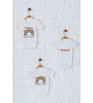 Pia Baby Premium %100 Pamuk İsme Özel Organik Baskılı Üçlü Set Çıtçıtlı Bebek Body Zıbın Modelleri 5076-18 (Ekru)