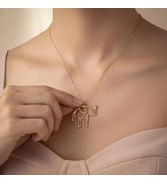 Kişiye Özel 925 Ayar Gümüş Sevimli Fil Kolye (Gold)