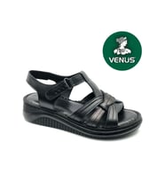 Venüs Andirigulle Hakiki Deri Comfort Ortopedik Kadın Sandalet (Siyah)