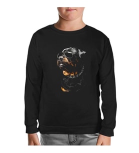 Rottweiler - Cool Siyah Çocuk Sweatshirt