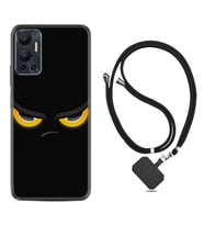Infınix Hot 12 Kılıf Silikon Boyun Askılı İpli Desenli Silikon Black Eyes 1644