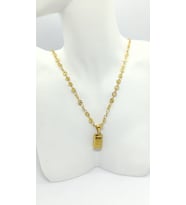 Pul Zincirli Gold Külçe Kolye