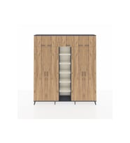 Arges Dolap 12 Raflı 9 Kapaklı 2 Askılı 220x30x243 Antrasit-Çam/Aytaşı