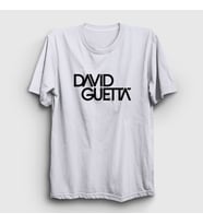 Presmono Unisex Beyaz Logo Müzik Dj David Guetta T-Shirt 491221tt (Beyaz)
