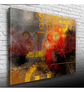 Afiş Sarı ve Kırmızı Tonlarda Kanvas Tablo 50 x 70
