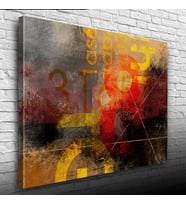 Afiş Sarı ve Kırmızı Tonlarda Kanvas Tablo 50 x 70